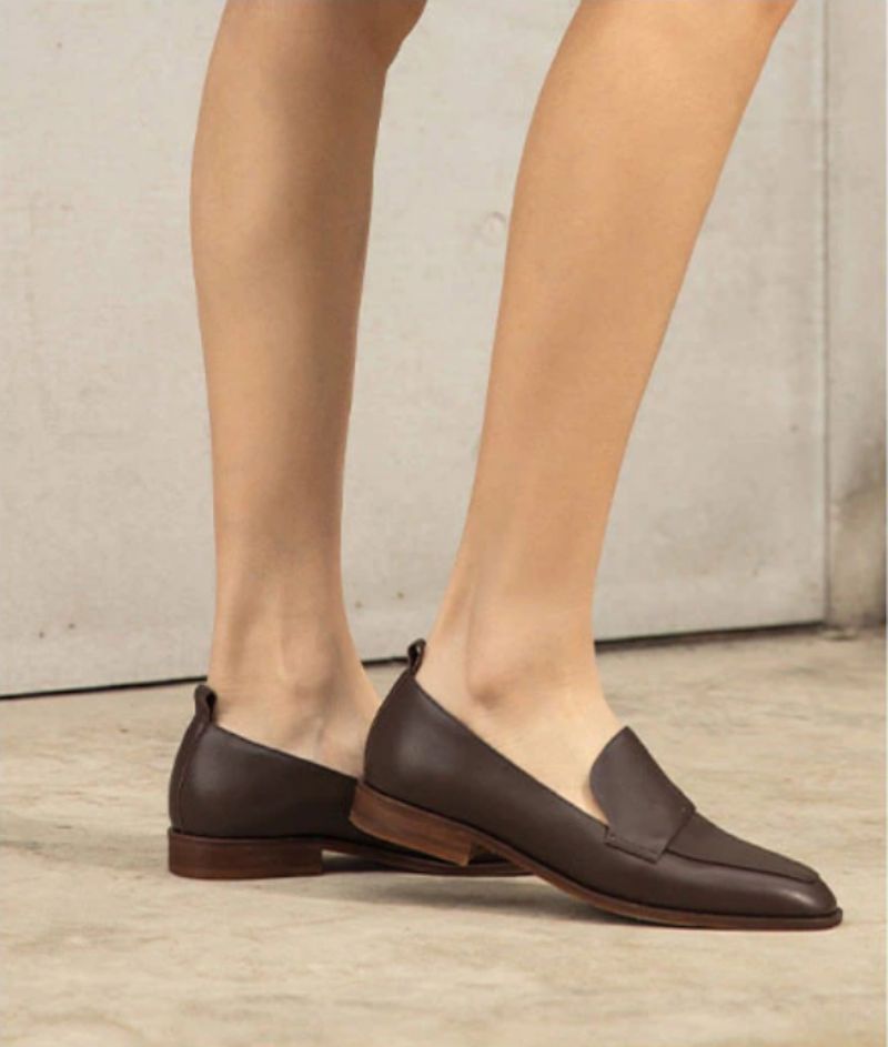 Calixto Dames Casual Slip-on Loafer Schoenen - Koffie