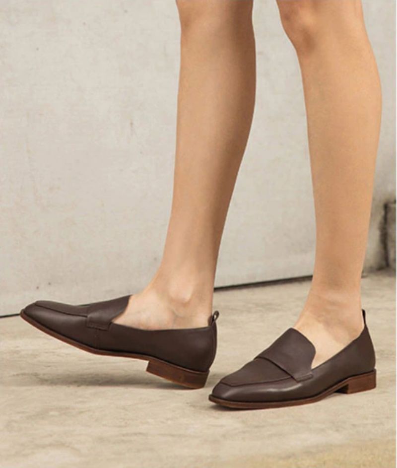 Calixto Dames Casual Slip-on Loafer Schoenen - Koffie