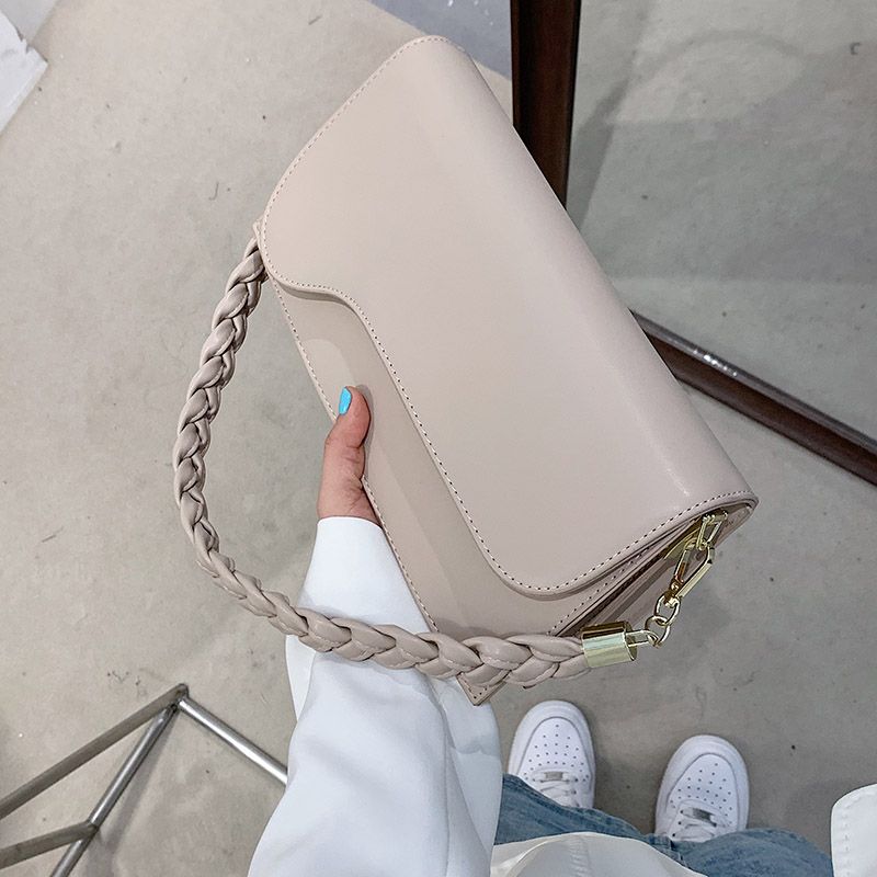 Caly Dames Kleine Leren Schouder Handtas - Zwart