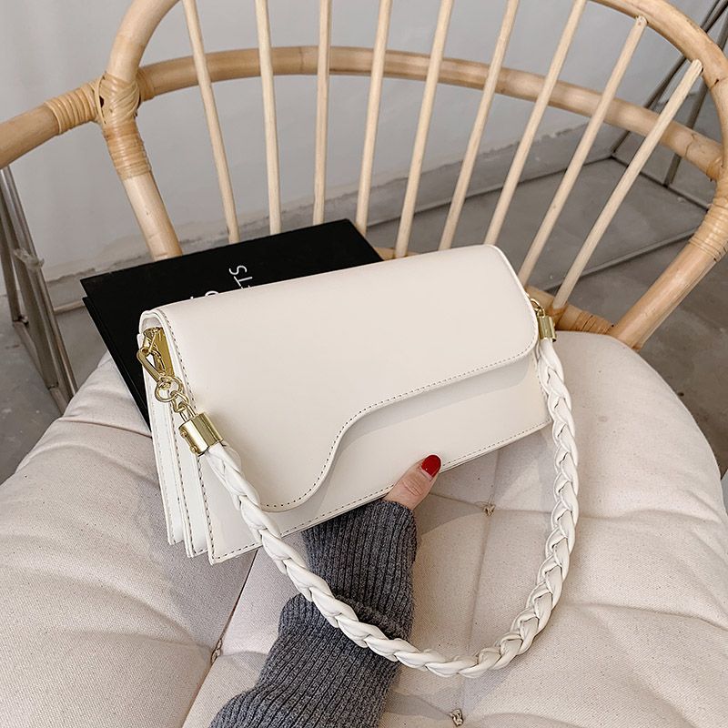 Caly Dames Kleine Leren Schouder Handtas - Zwart