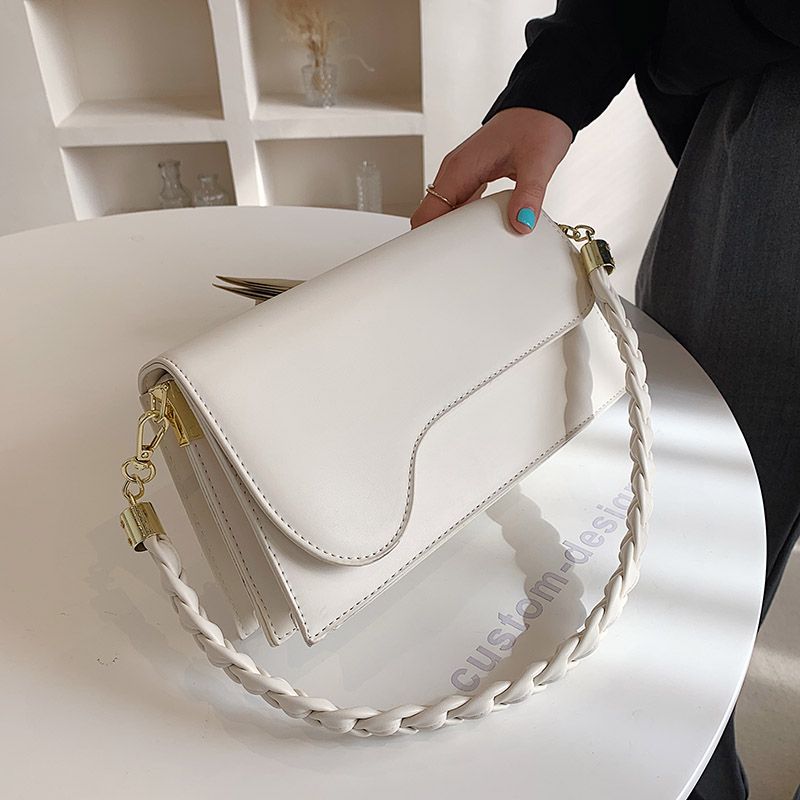 Caly Dames Kleine Leren Schouder Handtas - Zwart