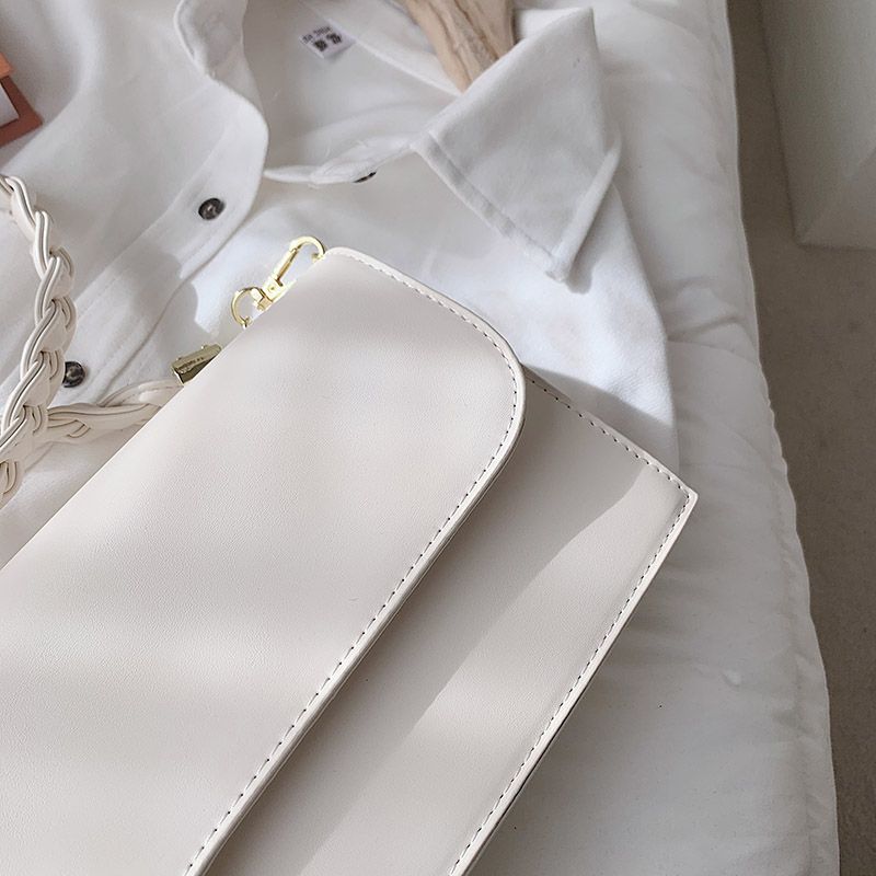 Caly Dames Kleine Leren Schouder Handtas - Zwart