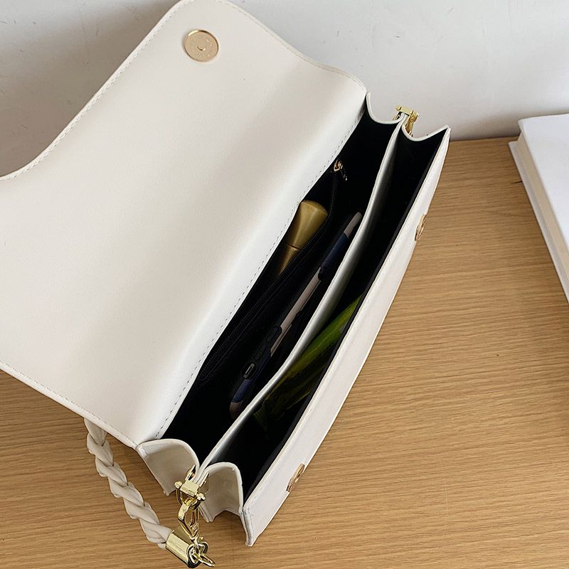 Caly Dames Kleine Leren Schouder Handtas - Zwart