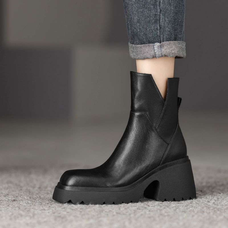 Camacho Dames Platform Kantoor Enkellaarsjes - Bruin