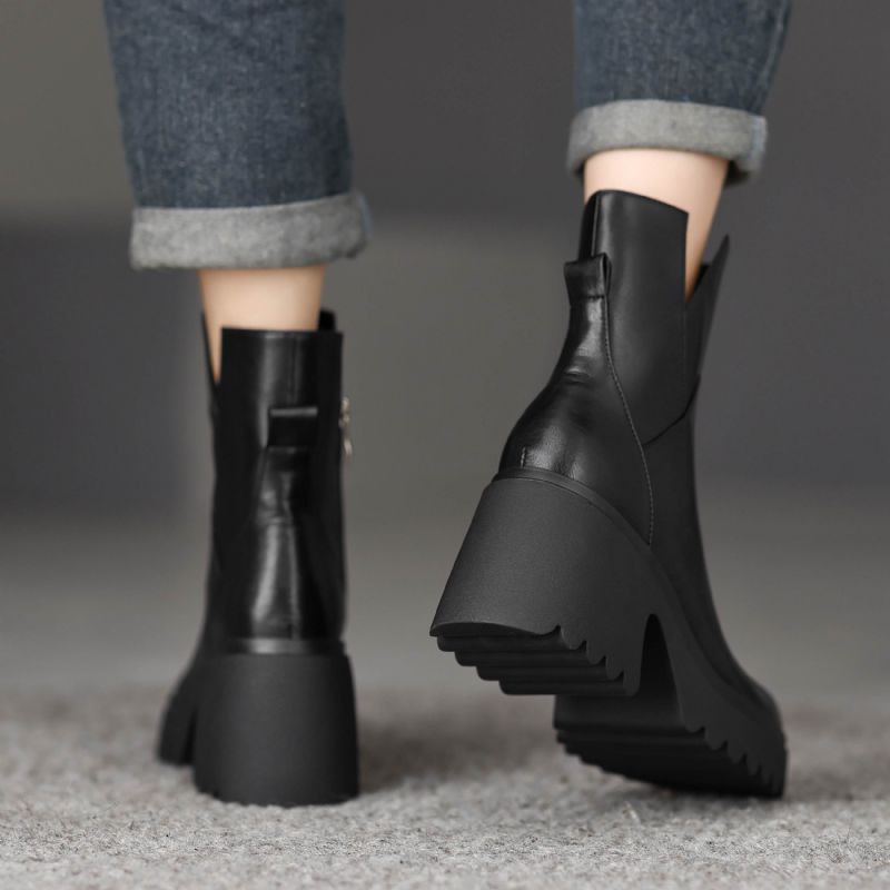 Camacho Dames Platform Kantoor Enkellaarsjes - Bruin