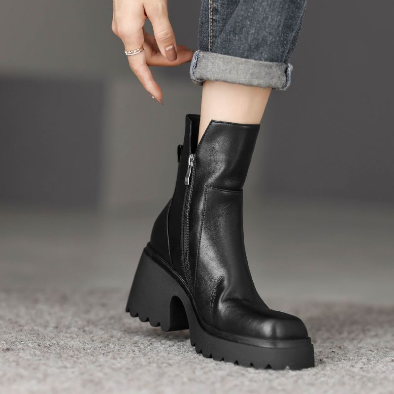 Camacho Dames Platform Kantoor Enkellaarsjes - Bruin