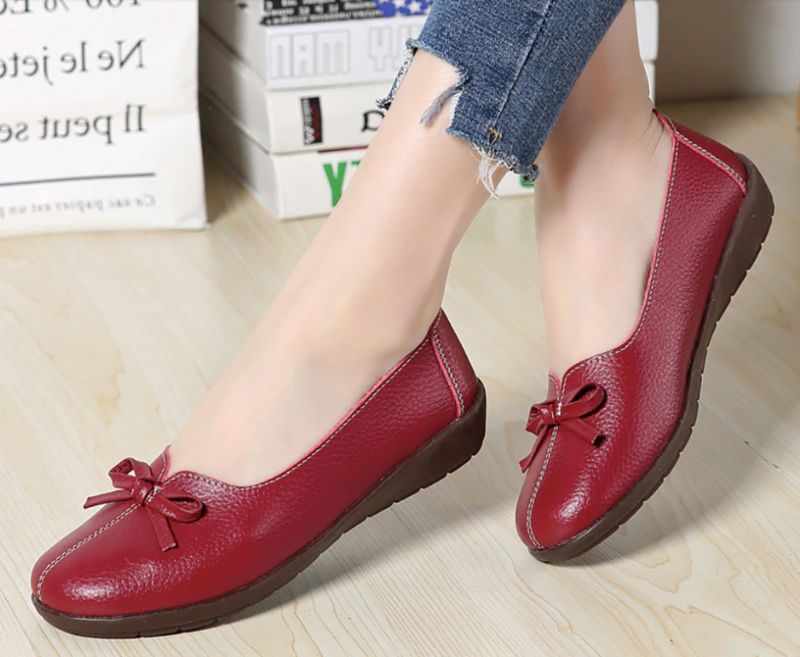 Camelia Dames Loafer Schoenen - Wijn rood