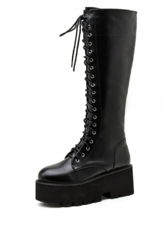 Camila Dames Lange Veterlaarzen