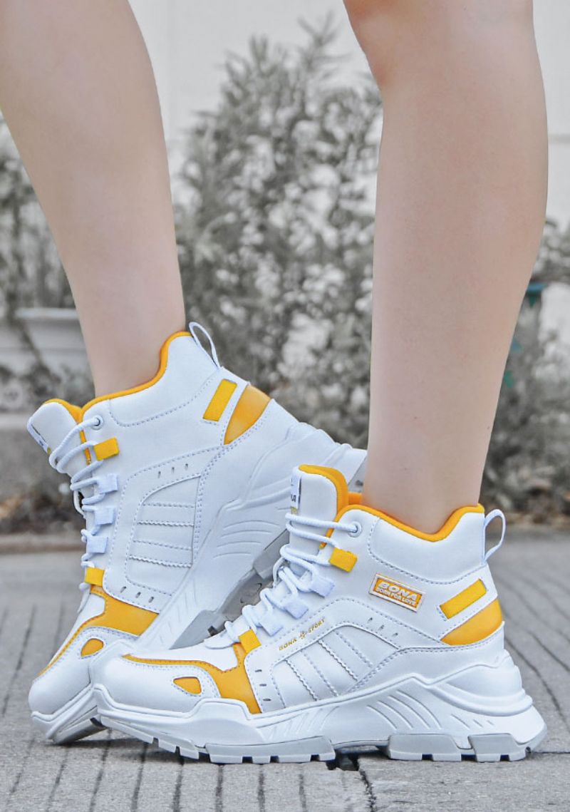 Camila Dames Platform Sneakers Met Veters - Roze