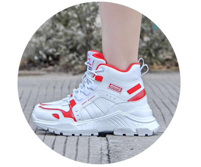 Camila Dames Platform Sneakers Met Veters - Roze