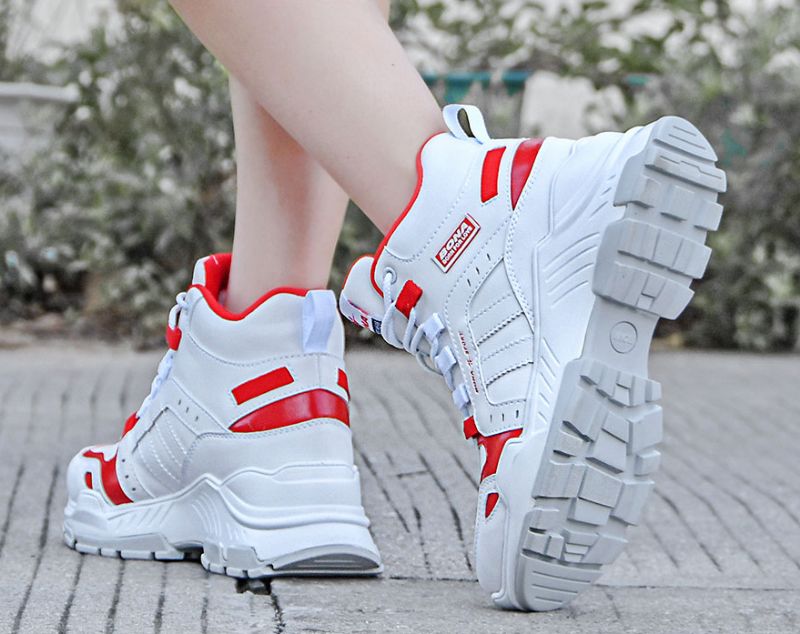 Camila Dames Platform Sneakers Met Veters - Roze