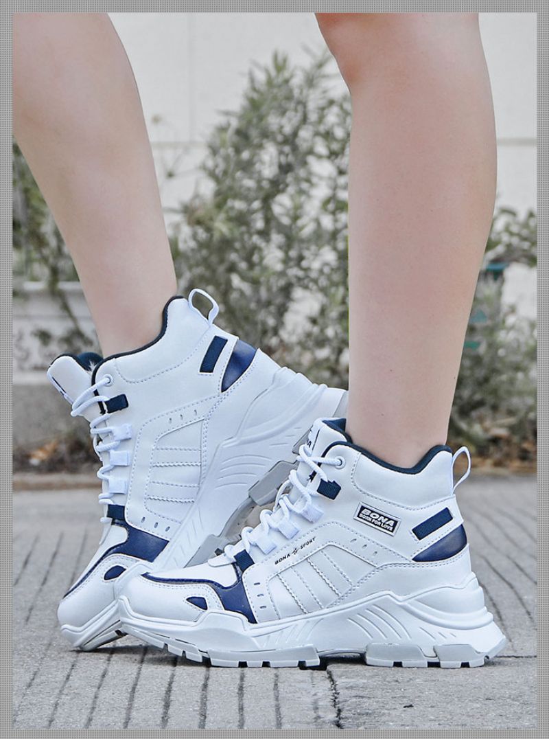 Camila Dames Platform Sneakers Met Veters - Roze