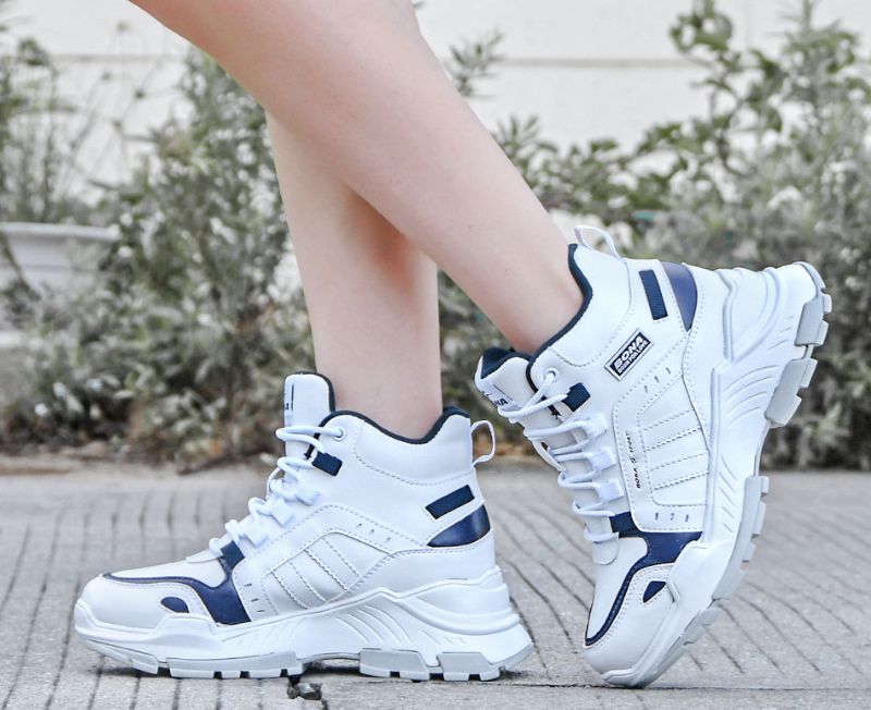 Camila Dames Platform Sneakers Met Veters - Roze