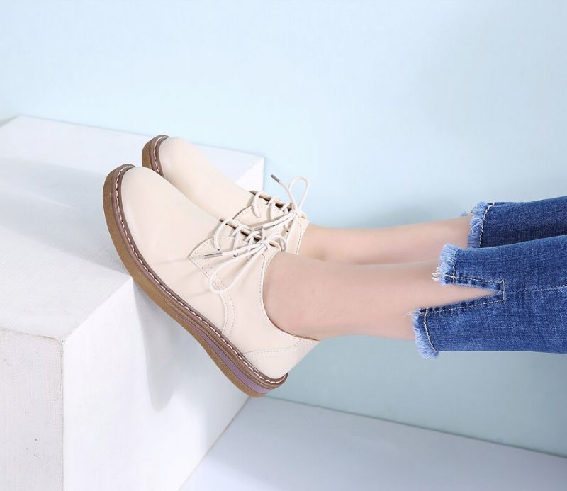 Camile Dames Oxford Loafer - Beige