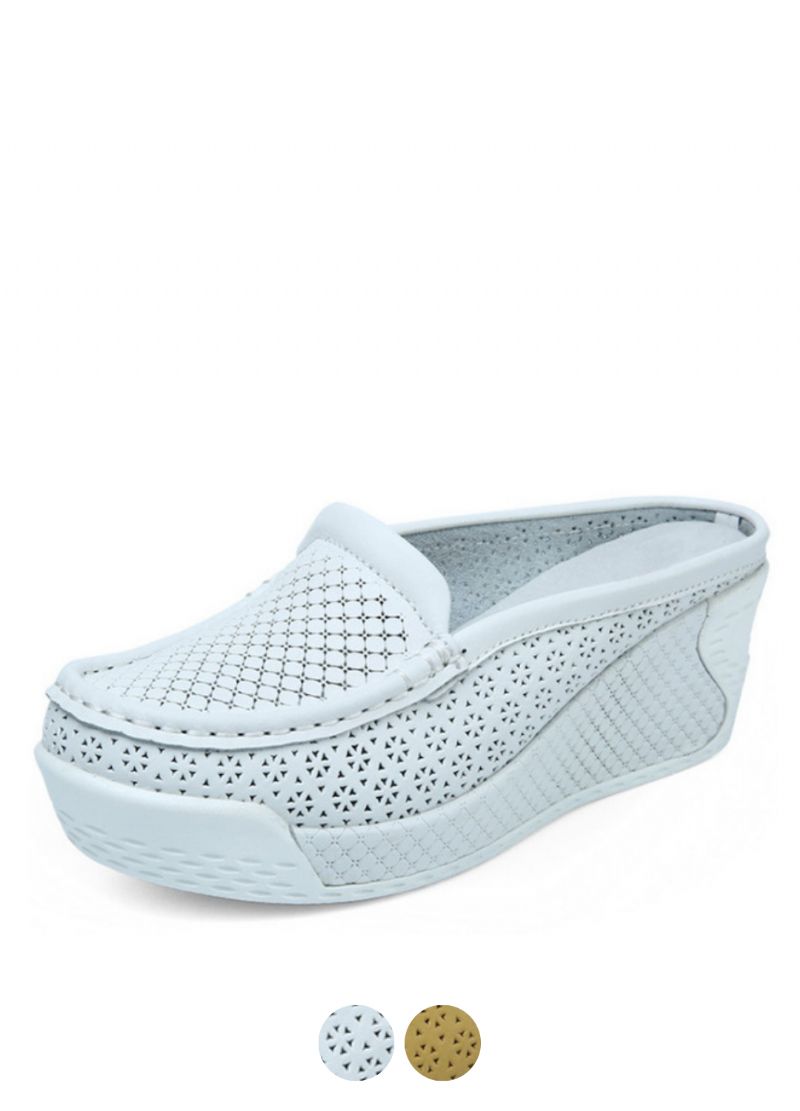 Camille Dames Ademende Platform En Wig Klompen
