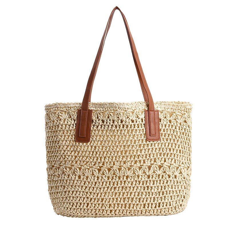 Camilo Dames Grote Capaciteit Stro Geweven Handtas - Beige