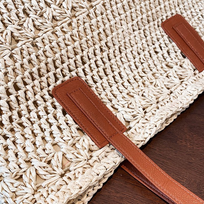 Camilo Dames Grote Capaciteit Stro Geweven Handtas - Beige