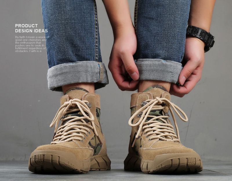 Campus Heren Combat Laarzen - Beige
