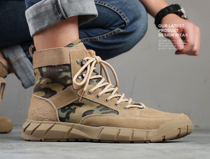 Campus Heren Combat Laarzen - Beige