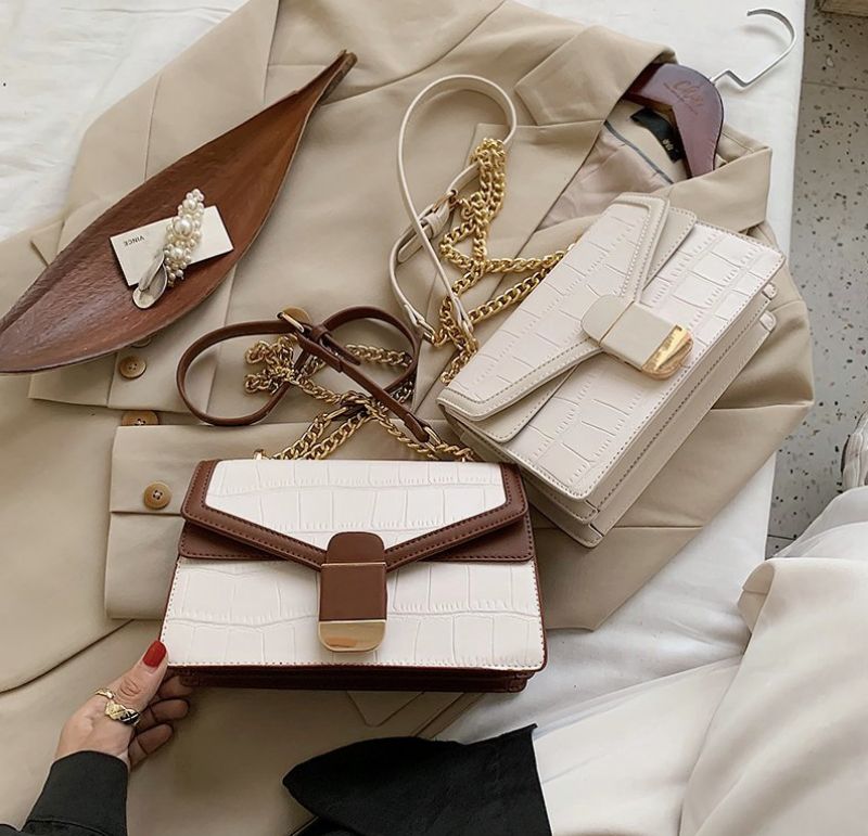 Candelillo Dames Handtas - Bruin Met Wit