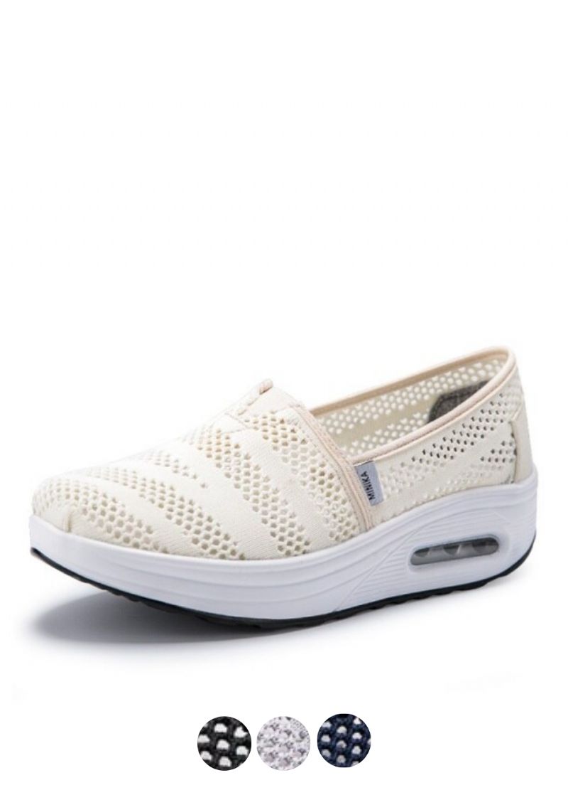Caridad Dames Comfortabele Wandelende Canvas Platform Schoenen