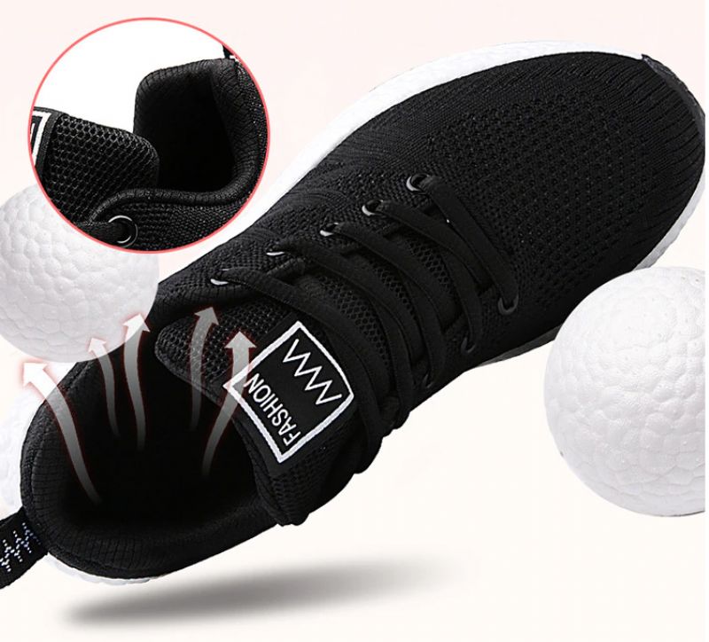 Carlie Dames Sneakers Zwarte Schoenen - ZwartWit
