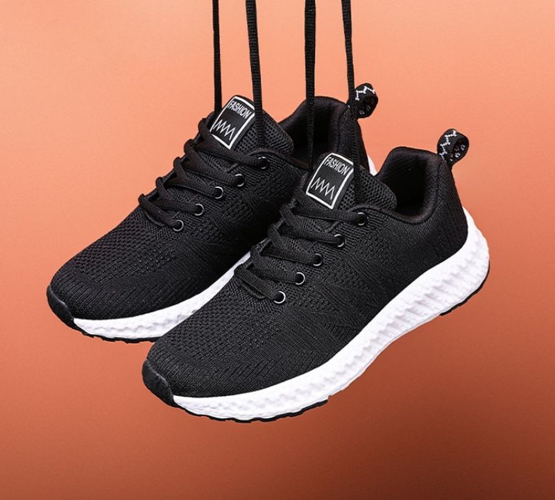 Carlie Dames Sneakers Zwarte Schoenen - ZwartWit