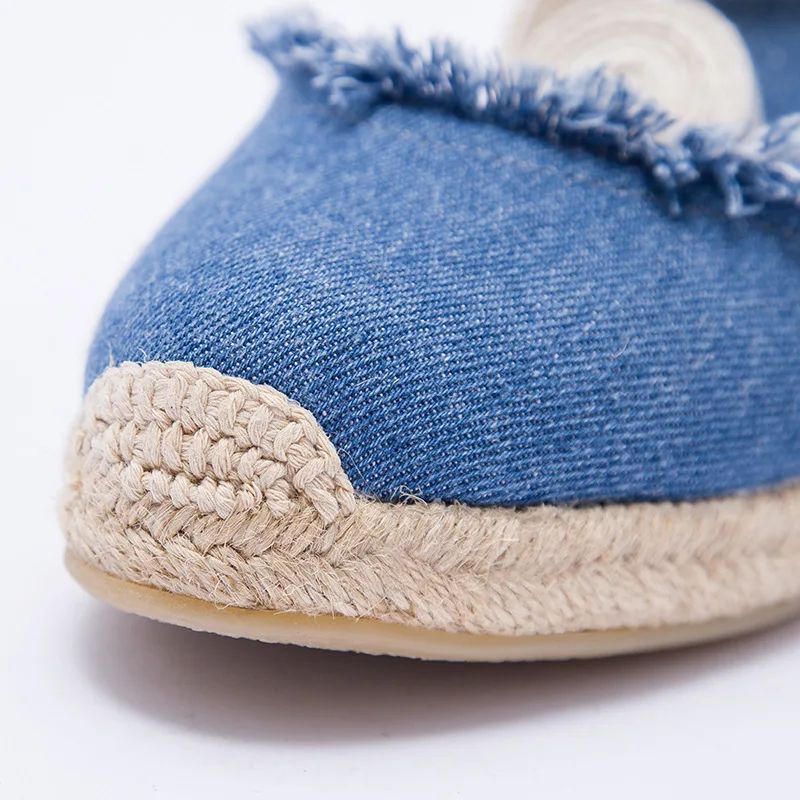 Carmen Dames Espadrilles Enkelband Wedges - Blauw
