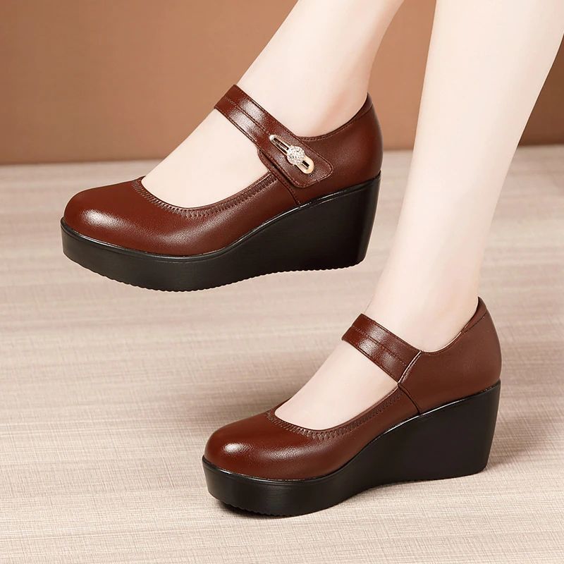 Carmenza Dames Platform Schoenen - Bruin