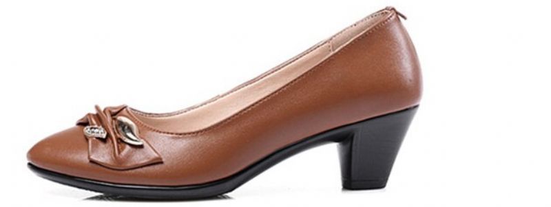Caroline Dames Leren Pump - Zwart