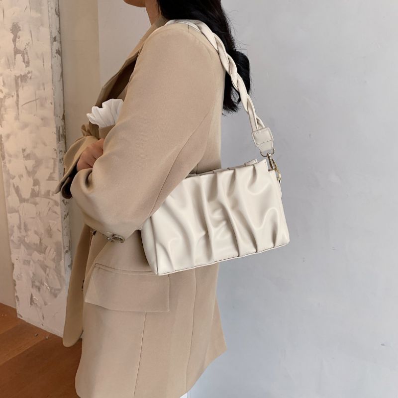 Cata Dames Geplooide Crossbody Handtas - Kaki