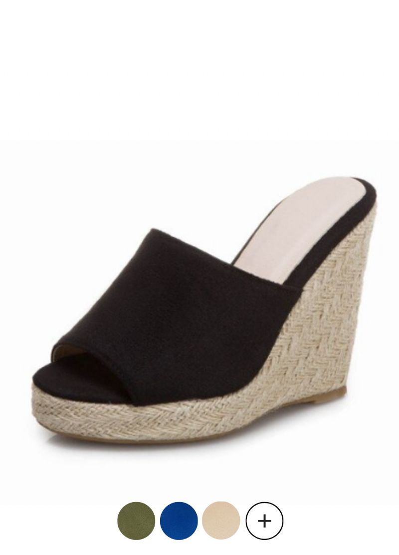Cata Dames Platform Sandaal Met Zwarte Wedges