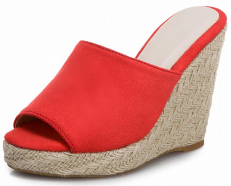 Cata Dames Platform Sandaal Met Zwarte Wedges - Zwart