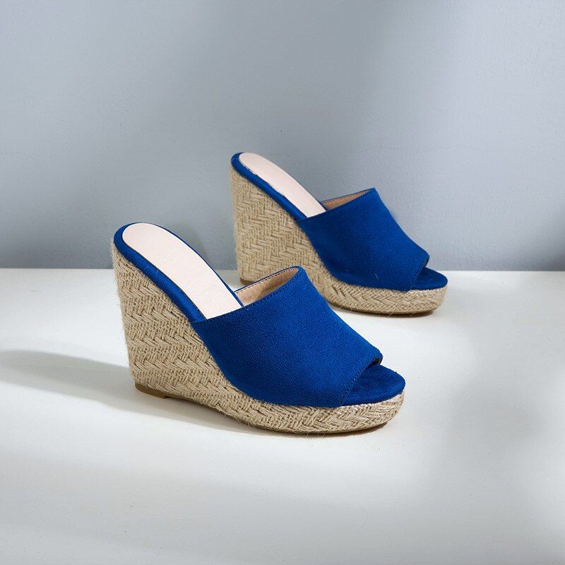 Cata Dames Platform Sandaal Met Zwarte Wedges - Zwart