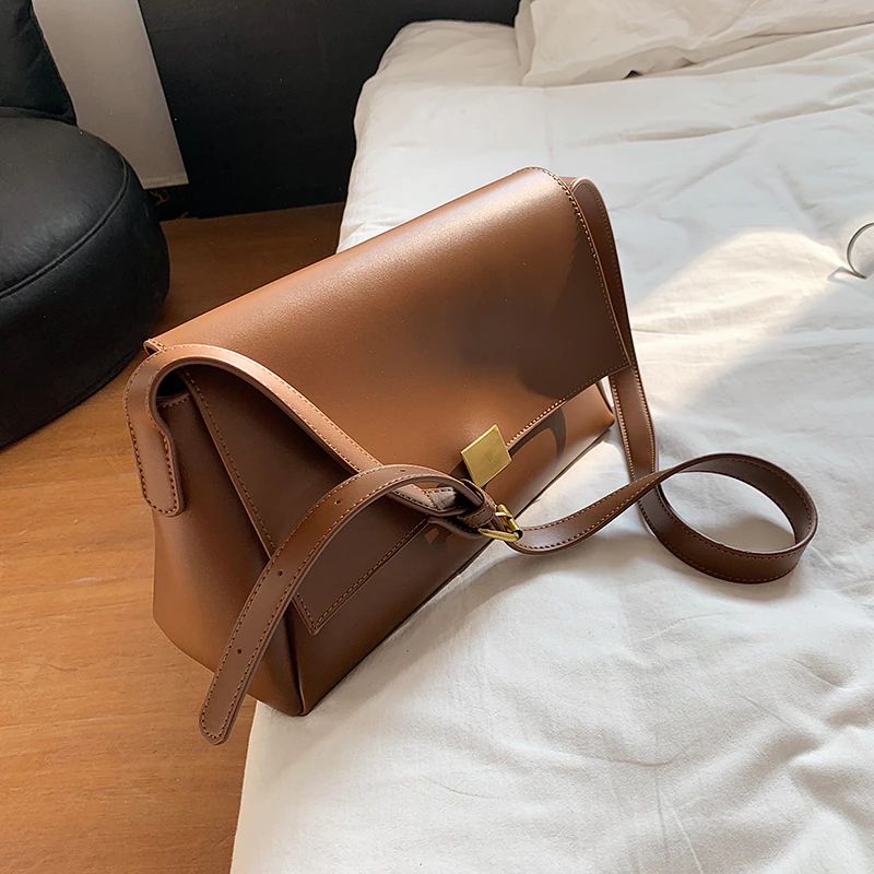 Ceci Dames Effen Kleur Crossbody Handtas - Zwart