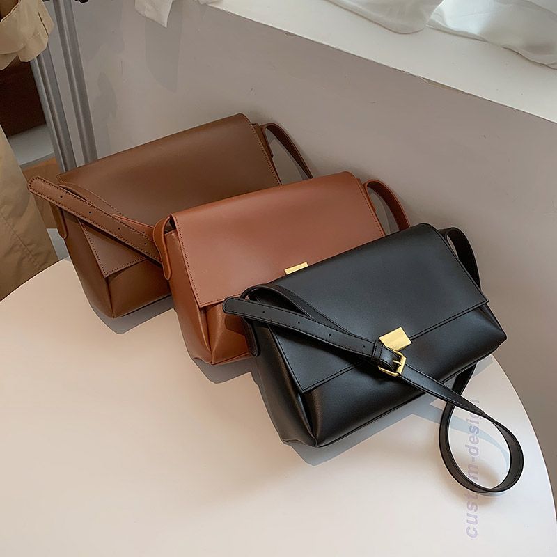 Ceci Dames Effen Kleur Crossbody Handtas - Zwart