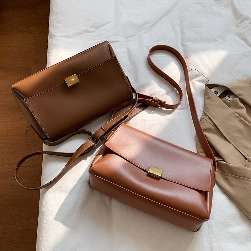 Ceci Dames Effen Kleur Crossbody Handtas - Zwart