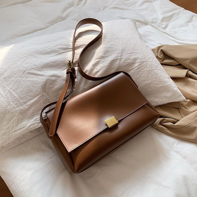 Ceci Dames Effen Kleur Crossbody Handtas - Zwart