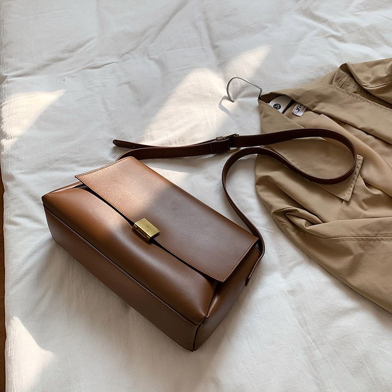 Ceci Dames Effen Kleur Crossbody Handtas - Zwart