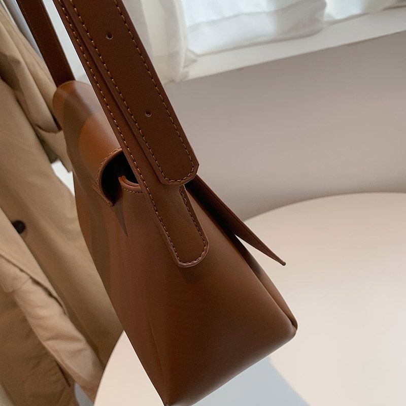 Ceci Dames Effen Kleur Crossbody Handtas - Zwart