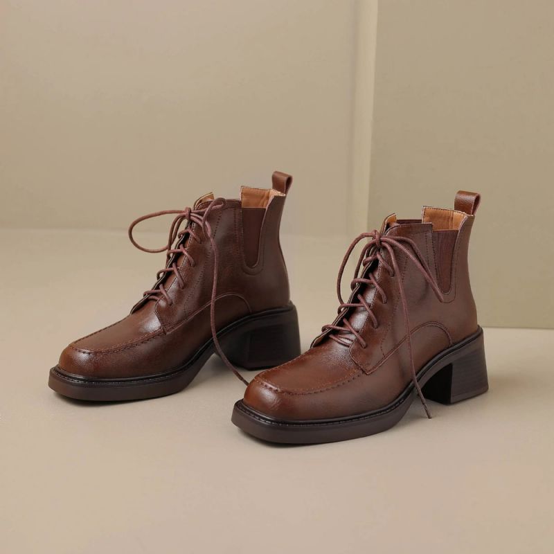 Celia Dames Western Leren Laarzen - Bruin