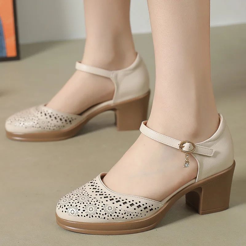 Celina Dames Holle Zomer Sandalen - Beige