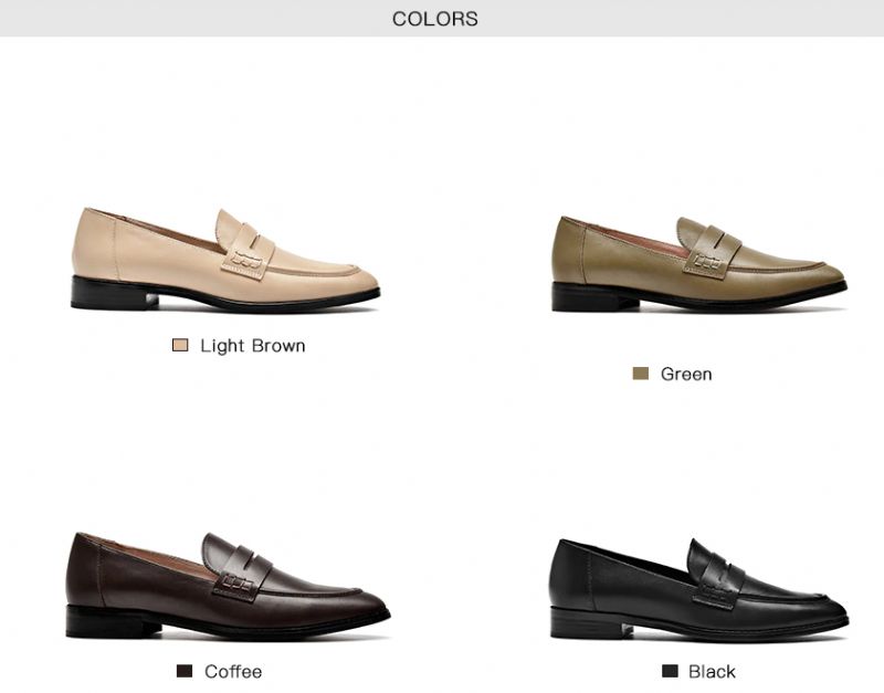 Cerezos Dames Leren Loafer Schoenen - Zwart