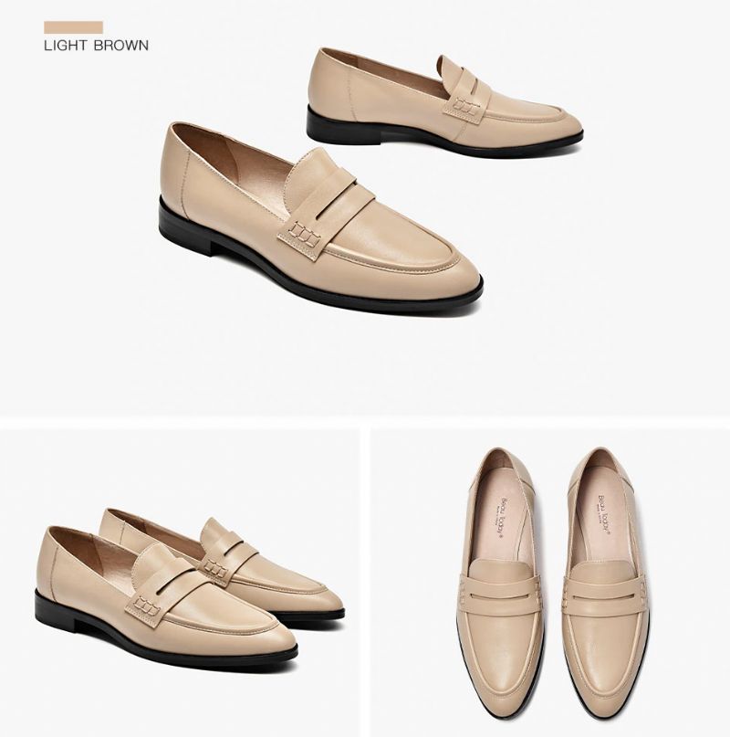 Cerezos Dames Leren Loafer Schoenen - Zwart