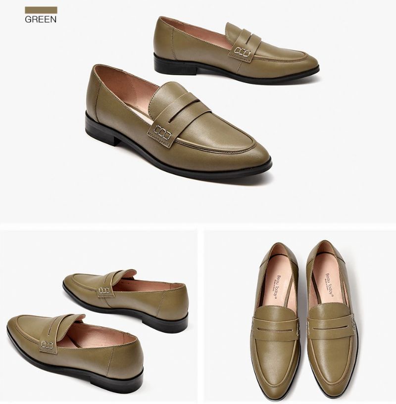 Cerezos Dames Leren Loafer Schoenen - Zwart