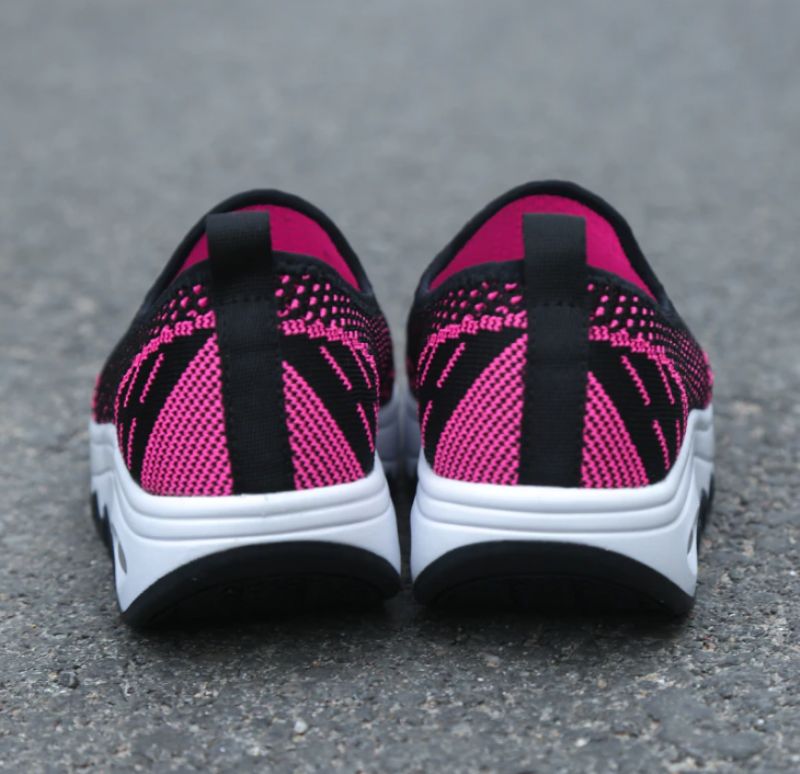 Chajaya Dames Platform Slip-on Ademende Schoenen - Zwart Roze