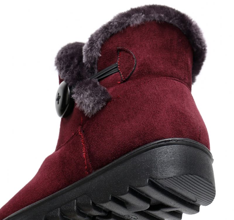 Changae Dames Platform Sneeuw Zwarte Laarzen - Zwart