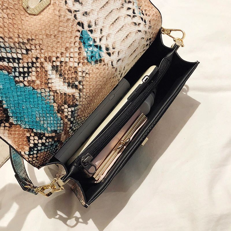 Chantal Dames Slangenpatroon Schouder Handtas - Roze