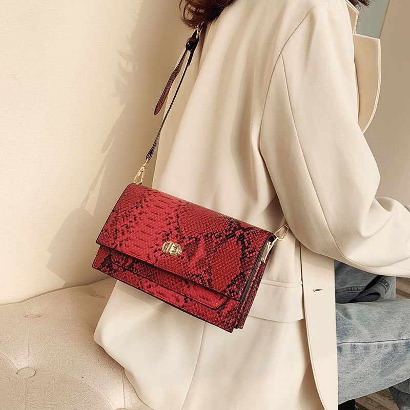 Chantal Dames Slangenpatroon Schouder Handtas - Roze