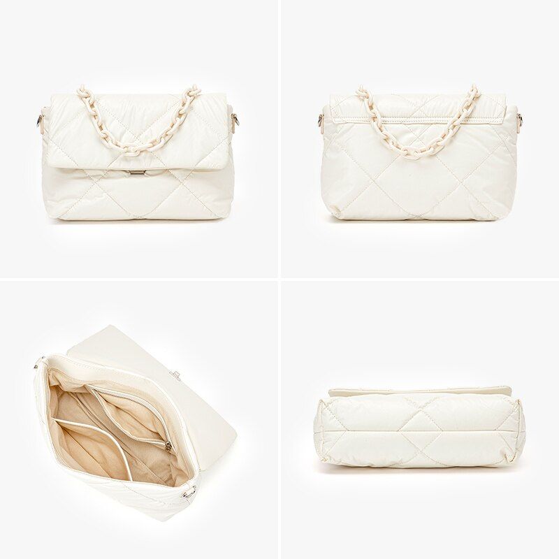 Chantel Dames Leren Schouder Handtas - Beige